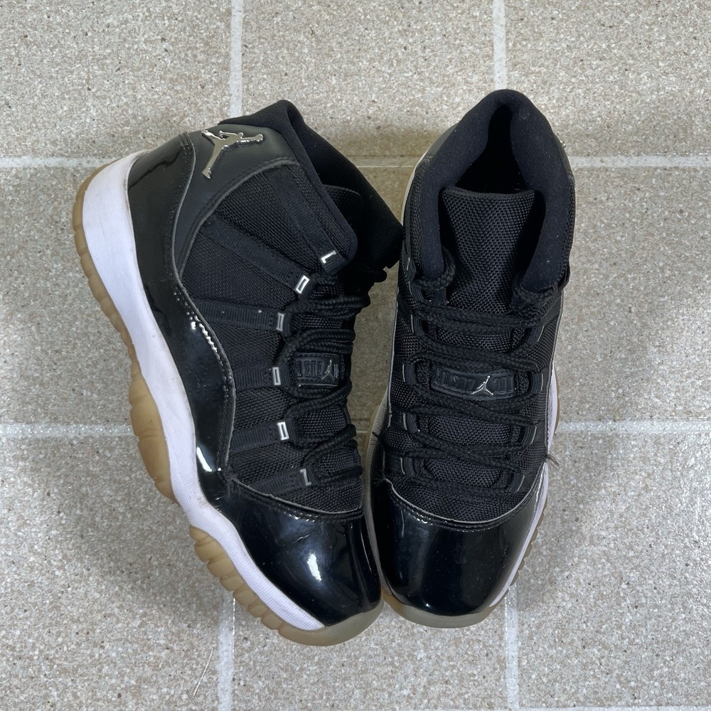 Jordan 11s - Black Patent Sneakers with Gum Outsole, 7.5W